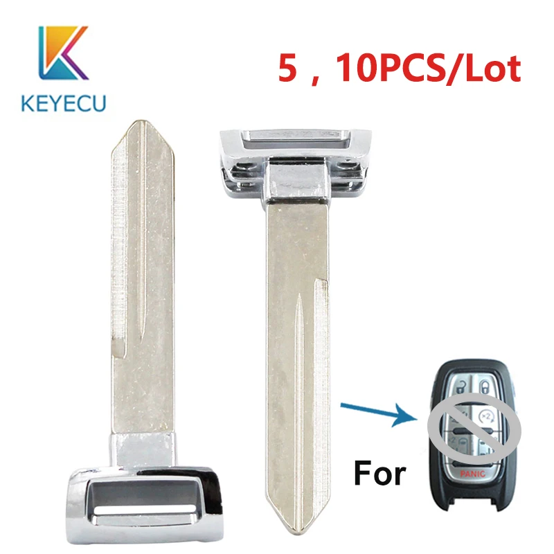 

KEYECU 5,10PCS New Replacement Insert Key Small Emergency Smart Remote Key Blade for Chrysler Pacifica 2017 Proximity