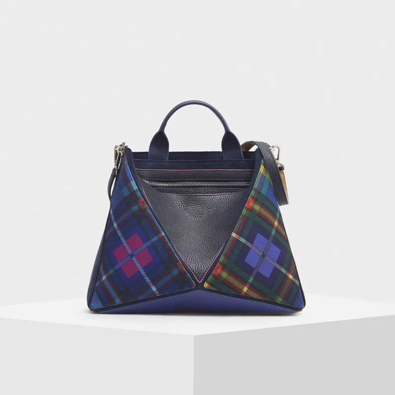 

Geometric Mosaic Genuine Leather Ladies Hand Bags 2020 New Design Fashion Shoulder Bag High Quality Crossbody Bags for Women