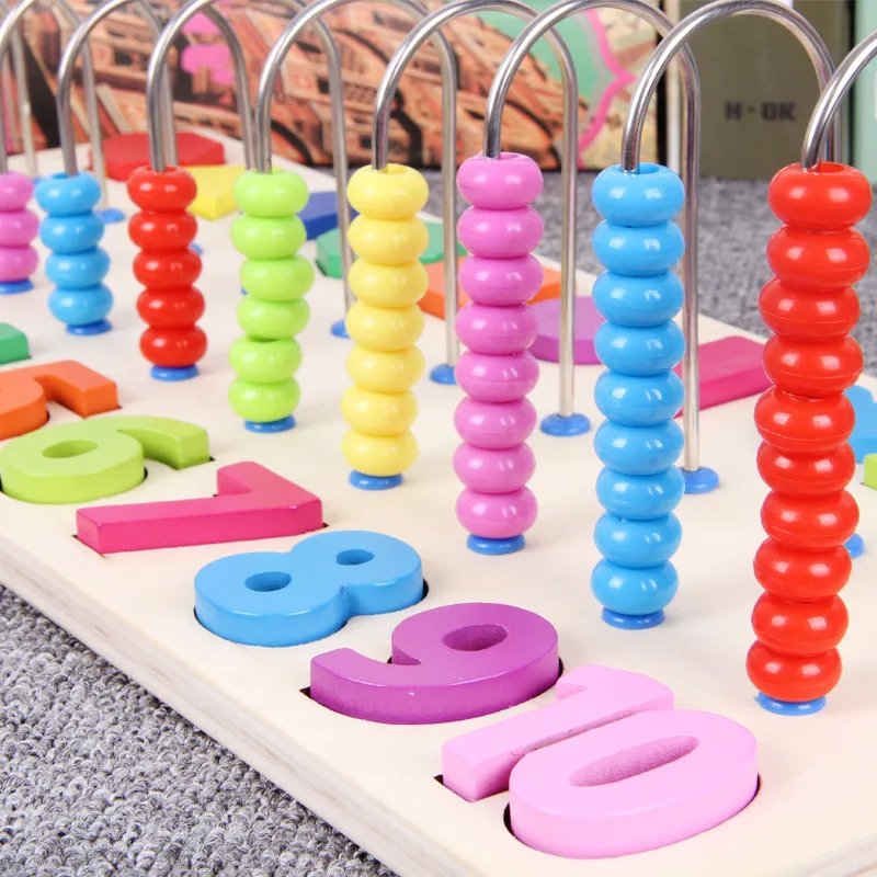 Rainbow Shape with Numbers Board zhu suan jia Baby ENLIGHTEN Early Childhood Cognitive Intelligence Wooden CHILDREN'S Toy