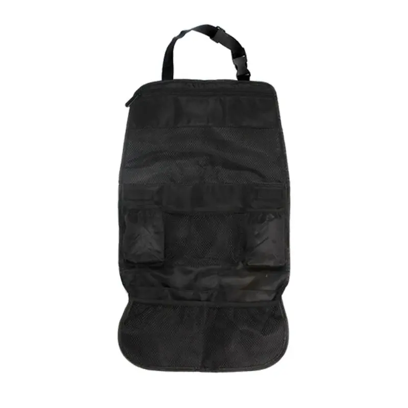 Нейлоновая водонепроницаемая сумка для автомобильного сиденья для хранения Мульти карманный органайзер Автомобильная сумка на спинку кресла автомобильные аксессуары - Цвет: BK