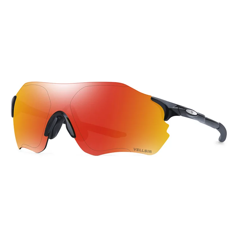 Поляризованные 3 объектива Набор для верховой езды очки бескаркасные рамы велосипедные очки MTB велосипедные солнцезащитные очки большие очки велосипедные очки - Цвет: Black Red