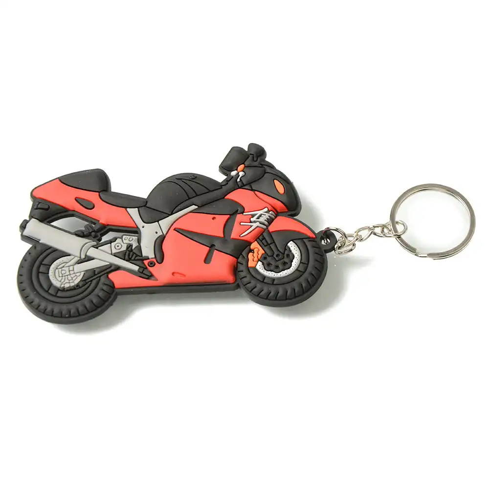 Kawsaki ZX 12 R rubber key ring motor bike cycle gift keyring chain blue ZX12R