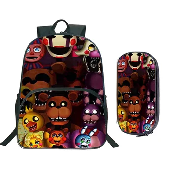 

Five Nights at Freddy's Backpack 2Pcs/Set New Mochila for Children Pencil Case Large Capacity Schoolbags for Students