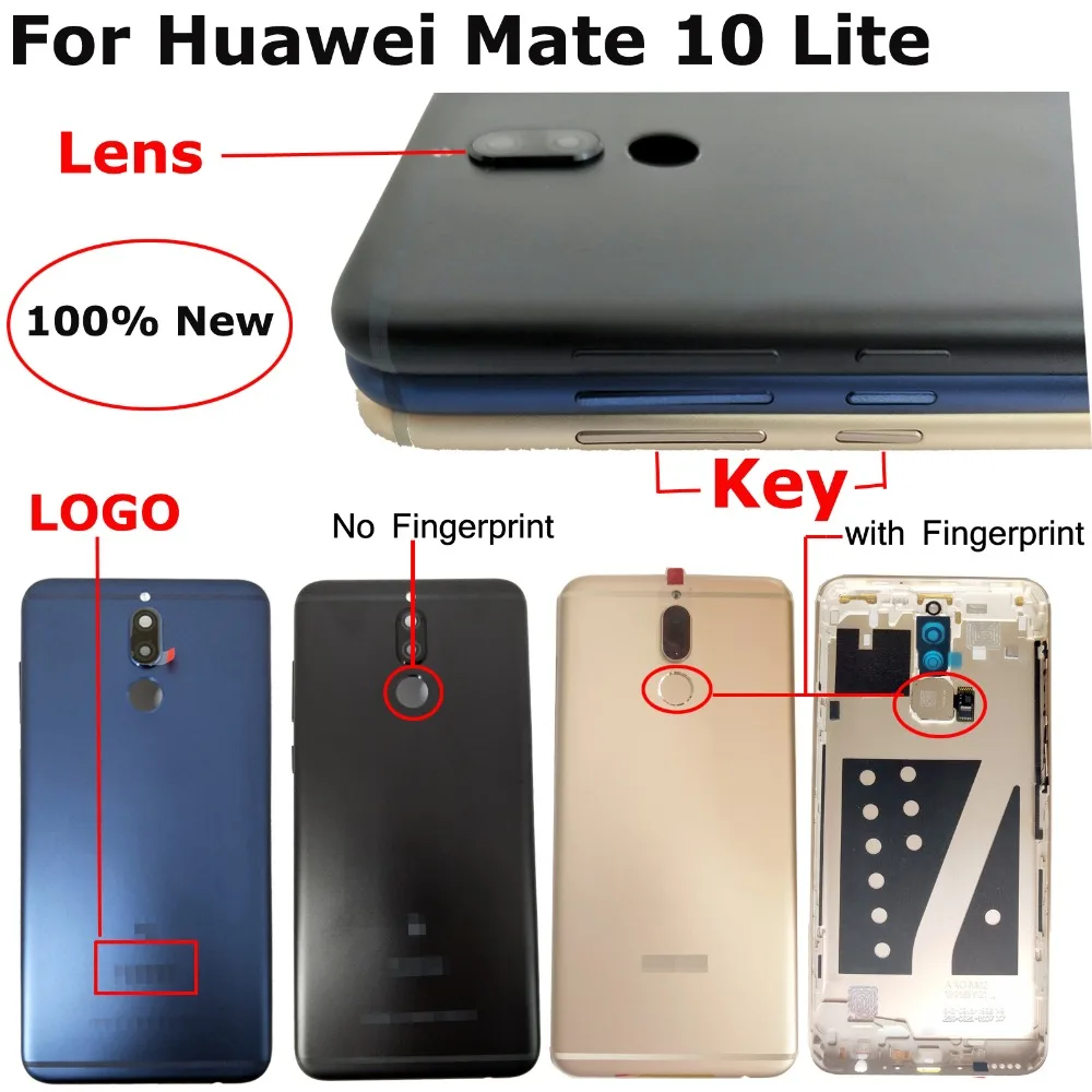 100% оригинальная новинка 5 9 &quotдля Huawei Mate 10 Lite / Nova 2i RNE L02 L22 L03 L23 L21 L01 задняя дверь