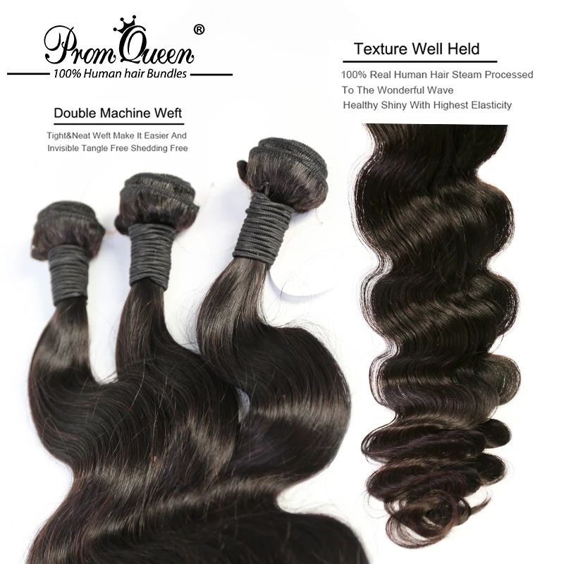 Выпускного вечера Queen Волосы Remy бразильские человеческие волосы пряди объемная