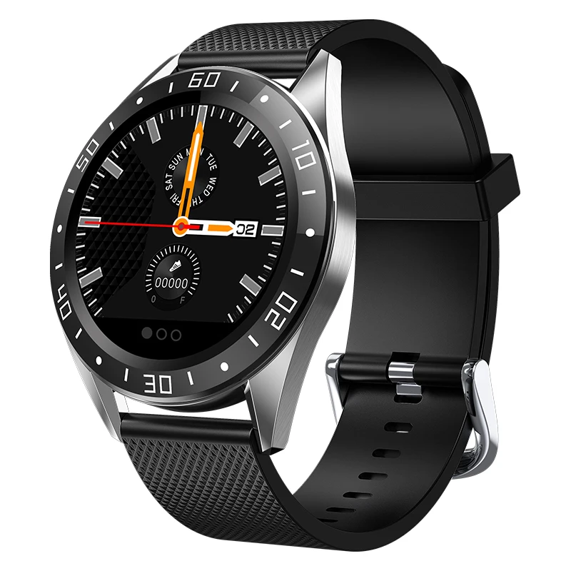 Смарт-часы GT105, мужские водонепроницаемые спортивные бизнес-часы, пульсометр, умные часы с цветным экраном для IOS для Xiaomi - Цвет: Черный