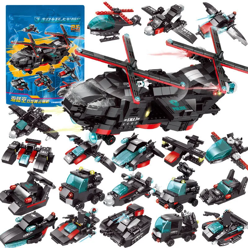 

Military CH-47 Helicopter Chinook Army Soldier Air Force City Police Swat Brinquedos Bricks Assembly Building Blocks Kids Toys