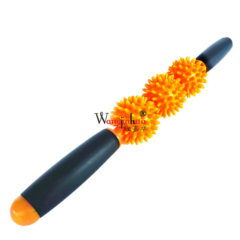 

Yoga Massage Roller Muscle Relaxation Acanthosphere Massage Stick Sports Fitness three-balls Bar Waist Leg Back Neck Fascia Rod