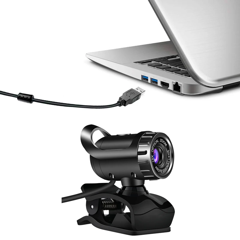 A1 веб-камера USB высокой четкости веб-камера Веб-камера 360 градусов микрофон клип-на для Youtube компьютер ПК ноутбук камера для ноутбука черный