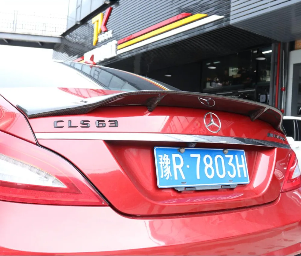 Углеродное волокно заднего крыло багажника выступ Спойлеры для Benz CLS W218 C218 CLS 280 CLS300 CLS350 CLS500 CLS550 2012