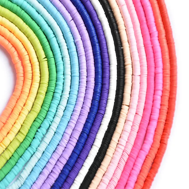 16Inch 6mm Flat Round Polymer Clay Beads Chip Disk Loose Spacer Handmade Beads For DIY Jewelry Making  Bracelet Necklace 400pcs 1