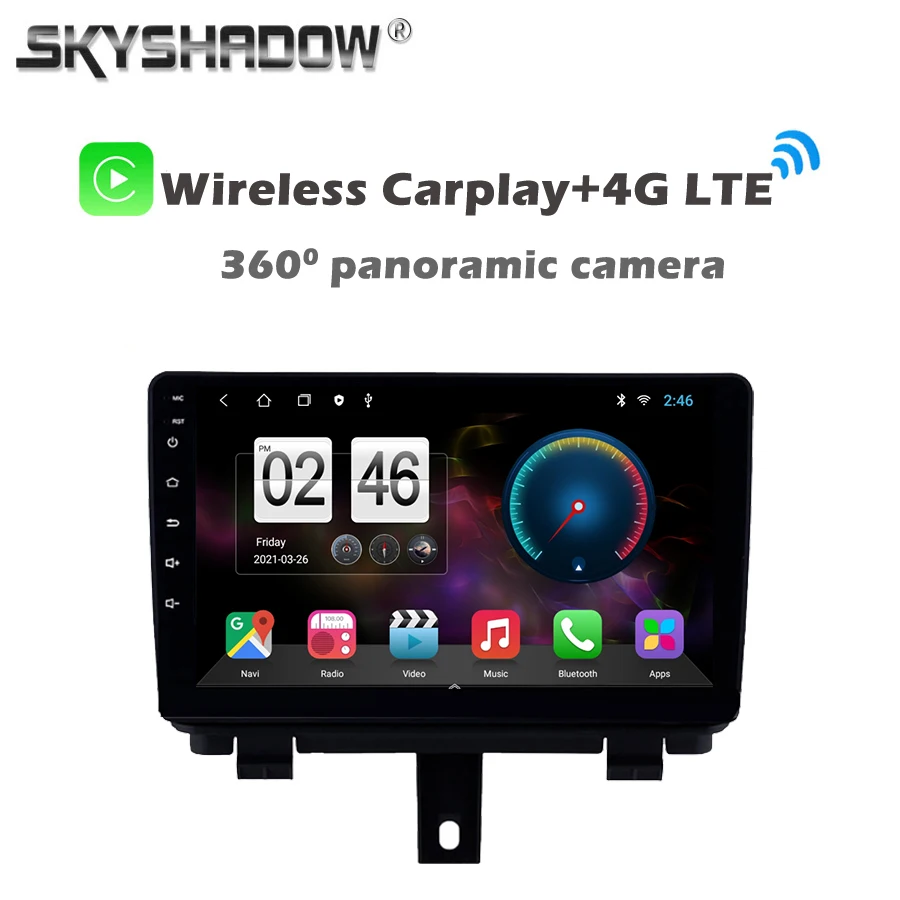 Автомобильный DVD-плеер 720P 360 с камерой Carplay авто Android 11 8 ГБ + 128 GPS карта Wi-Fi Bluetooth RDS