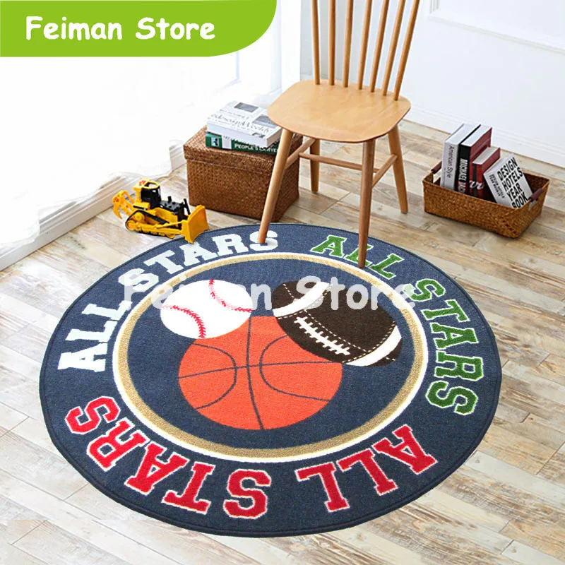 Круглый ковер шары печатных Противоскользящий коврик для гостиной компьютерная Подушка для стула Badroom напольный коврик Детская комната украшения