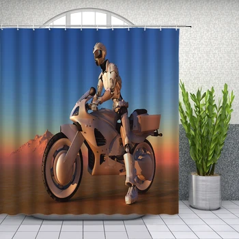 

R2D2 Star Wars Robot Shower Curtain Waterproof Fabric Curtain Movie Poster Polyester Bathroom Curtain Set For Home Decor
