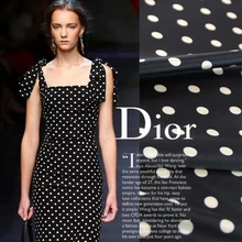 Tecidos Tissus тканая шелковая ткань 19 мм Атлас спрей Окрашенные точки юбка шелк специальная распродажа ткани