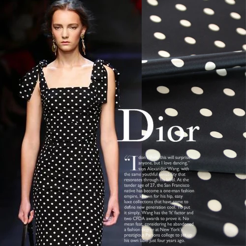

2019 Tecidos Tissus Woven Silk Fabric Free Shipping New 19 Mm Satin Spray Painted Point Skirt Silk Special Clearance Fabrics