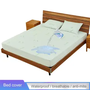 

Bamboo Fiber Mattress Protector Air Layer Waterproof Bed Hat Breathable Anti-mites Cotton Bed Cover Mattress Cover universal