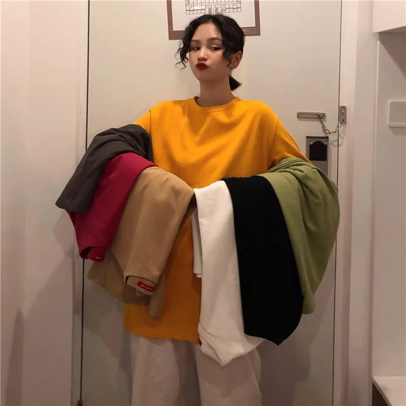 

Women Short Sleeve Loose Pullover Long T-Shirt Casual O-Neck Loose Summer T Shirt Top