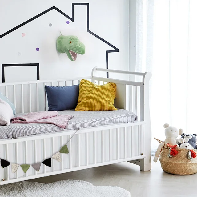 Nordic Style Plush Toys Dinosaur Unicorn Animal Head Wall Hanging Decoration Modern Minimalist Home Decor Boys Kids Room Decor 4