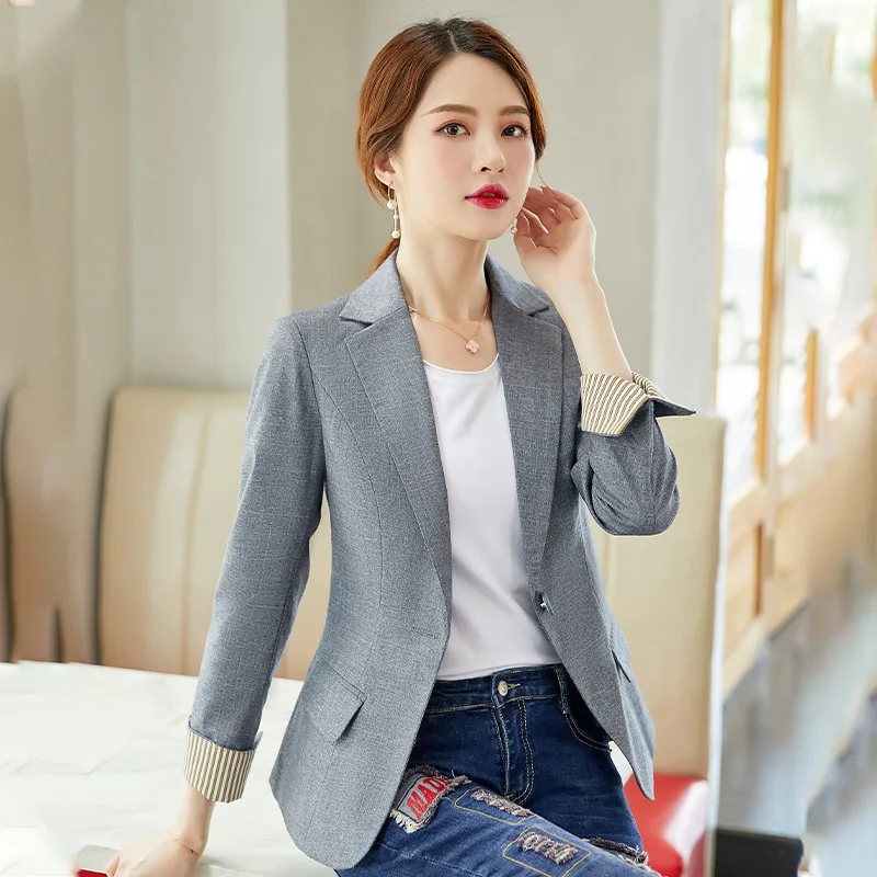 

HJ1923 Autumn And Winter Small Suit Coat One-Button Elegant Slim Fit Versatile Slimming Korean-Style Small Suit Coat Women's Fas