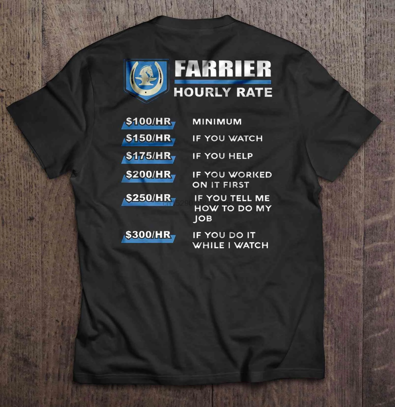 Мужская смешная футболка модная футболка Farrier почасовая ставка назад версия женская футболка