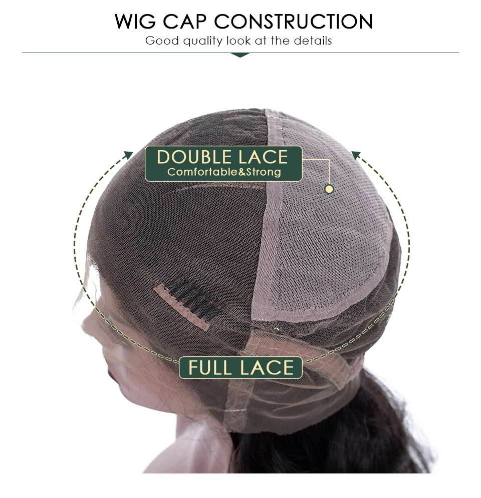 Aircabin Indian Full Lace Human Hair Wigs Body Wave Pre-Plucked 130% Density Remy Hair Wigs With Baby Hair Bleached Knots