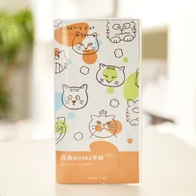 

2021-2022 Undated Weekly Planner Lovely Day Kawaii Cat Boy Girl Portable Agenda Book 160P Back To School Diaro Journal Gift
