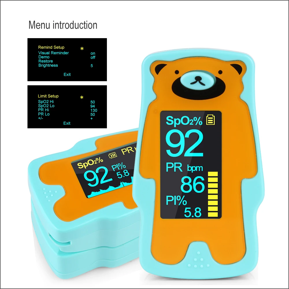 RZ Oximeter Child Portable Finger Oximeter Fingertip Pulse Household Health Monitors Heart Rate PR SPO2 Baby