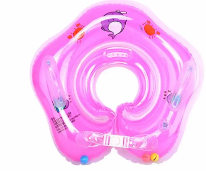 Swimming Baby Accessories Neck Ring Tube Safety Infant Float Circle for Bathing Inflatable Flamingo Inflatable Water Dropship - Цвет: Red