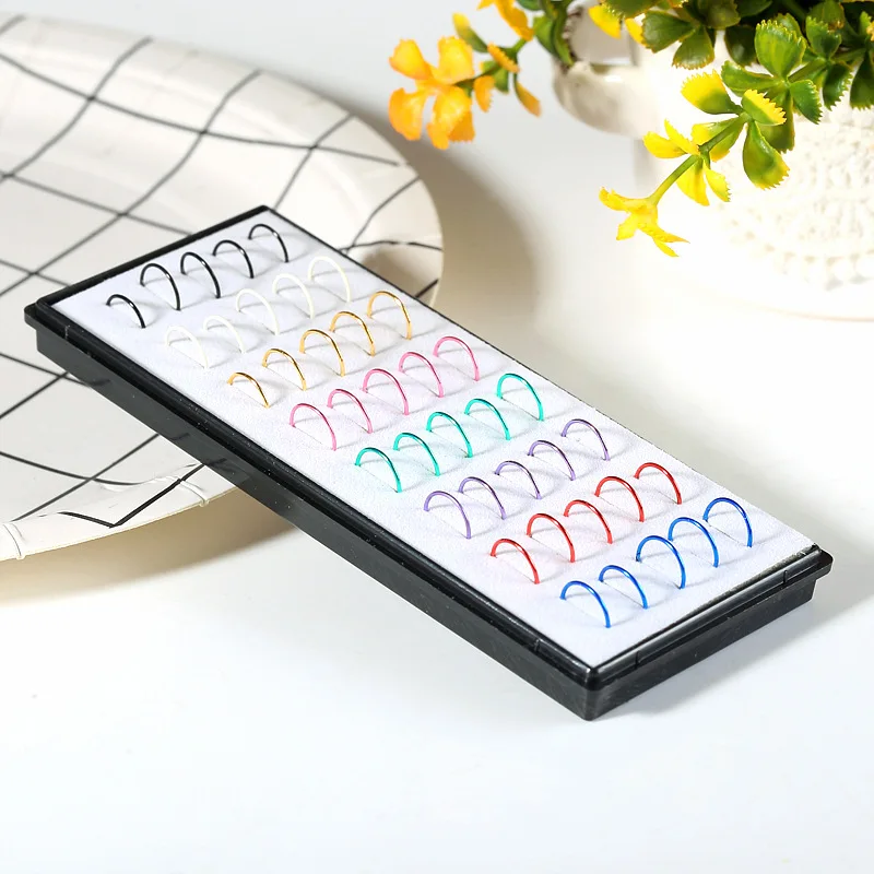 

40pcs / Set 2019 Fashion Body jewelry Colorful Stainless Steel Fake Nose Hoop Nose Ring Stud Punk Style Body Piercing Jewelry