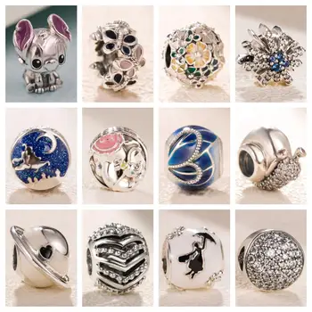 

High Quality 1: 1 Original 925 Sterling Silver Charm Beads with Original Engraving Fit for DIY Bracelet Jewelry Free Shipping