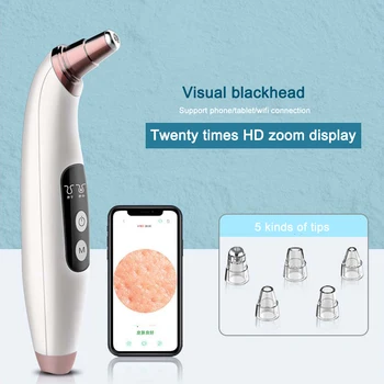 

6 Sucker Electric Visual Acne Blackhead Remover Deep Face Nose Cleaner TZone Pore Pimple Removal Vacuum Suction Beauty Skin Tool