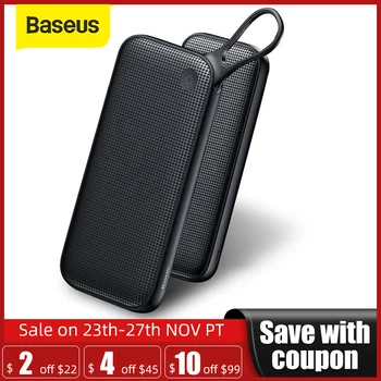 

Baseus 20000mAh Power Bank Quick Charge 3.0 USB External Battery Powerbank 18W QC 3.0 PD Fast Chagring Poverbank For Phone