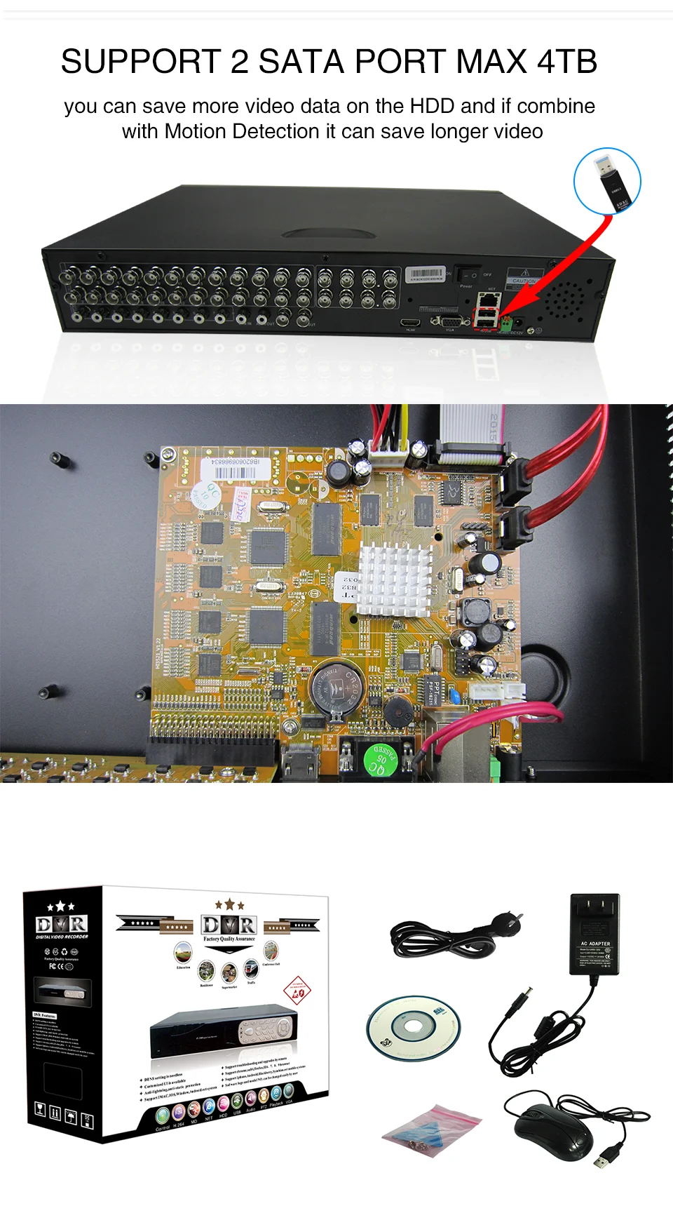 1080P рекордер dvr 32ch ahd dvr tvi cctv dvr рекордер cvi nvr ip onvif 1080P видеонаблюдение безопасности cctv HDMI VGA выход
