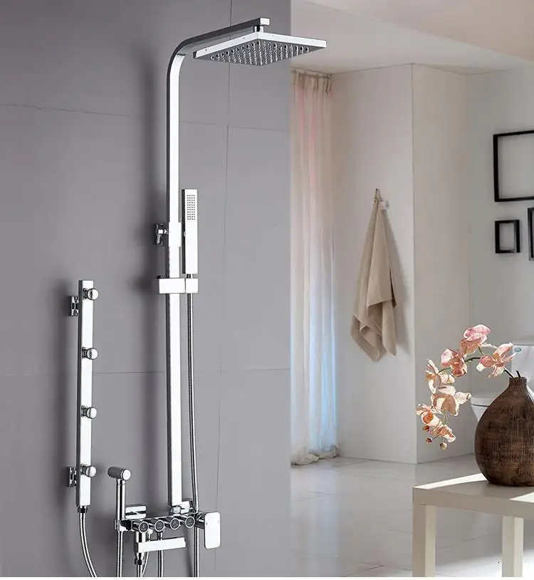 Набор для душа Regendouche Regadera Electronica Preto Black Colonne Salle De Bain Do Banheiro Doccia Chuveiro Eletrico Douche