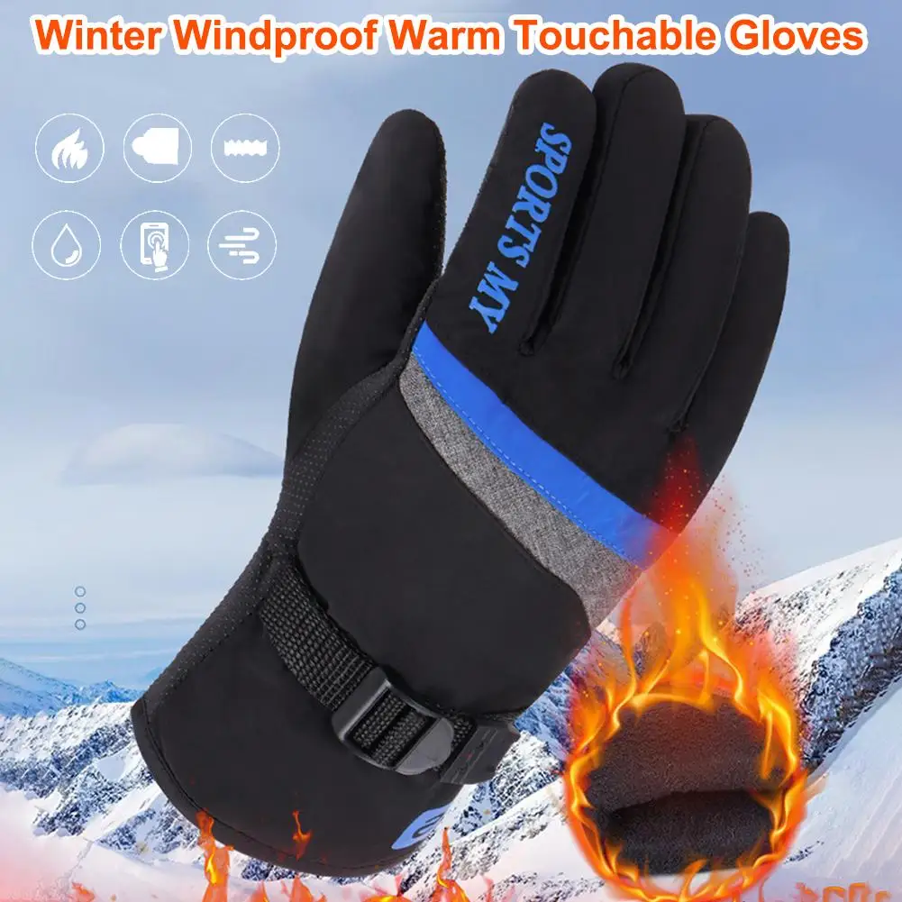 

Winter Driving Keep Warm Touch Screen Gloves Windproof Splash-proof Motorcycle Mittens Outdoor Camping Snow Skiing Gloves