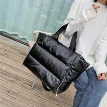 

Large Capacity Shoulder Space Cotton Feather Down Bag for Women Winter New Warm Waterproof Nylon Crossbody Travel Bags Handbags