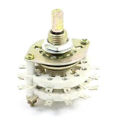 

White Ceramic 4P5T 4 Pole 5 Throw Band Channel Rotary Switch Selector