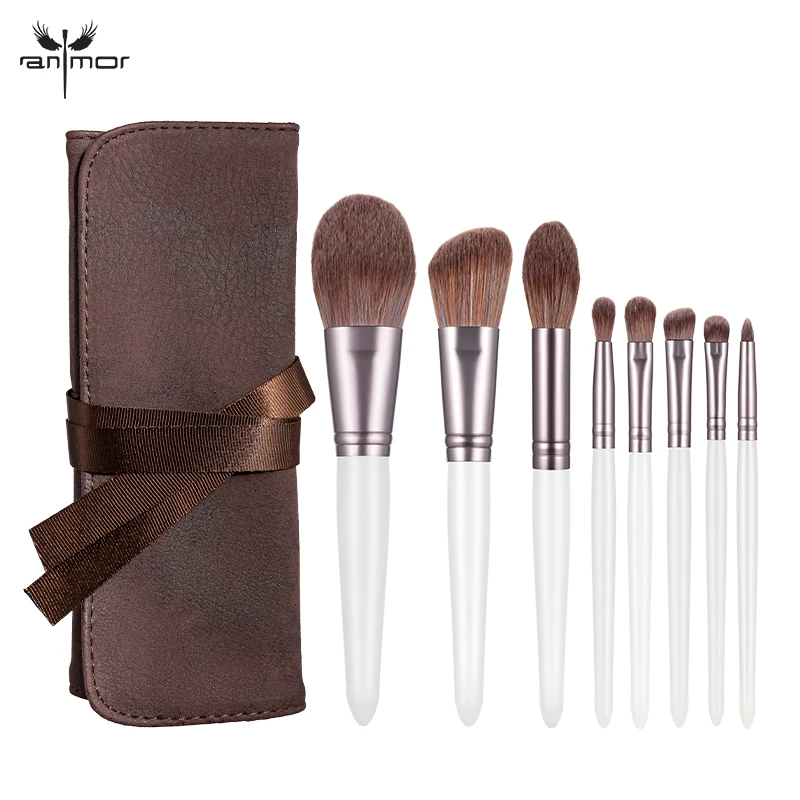 

Anmor 2019 New 8Pcs Makeup Brushes Set Professional Foundation Brush Eyebrow Eyeshadow Concealer Make Up Portable Cosmetic Bag