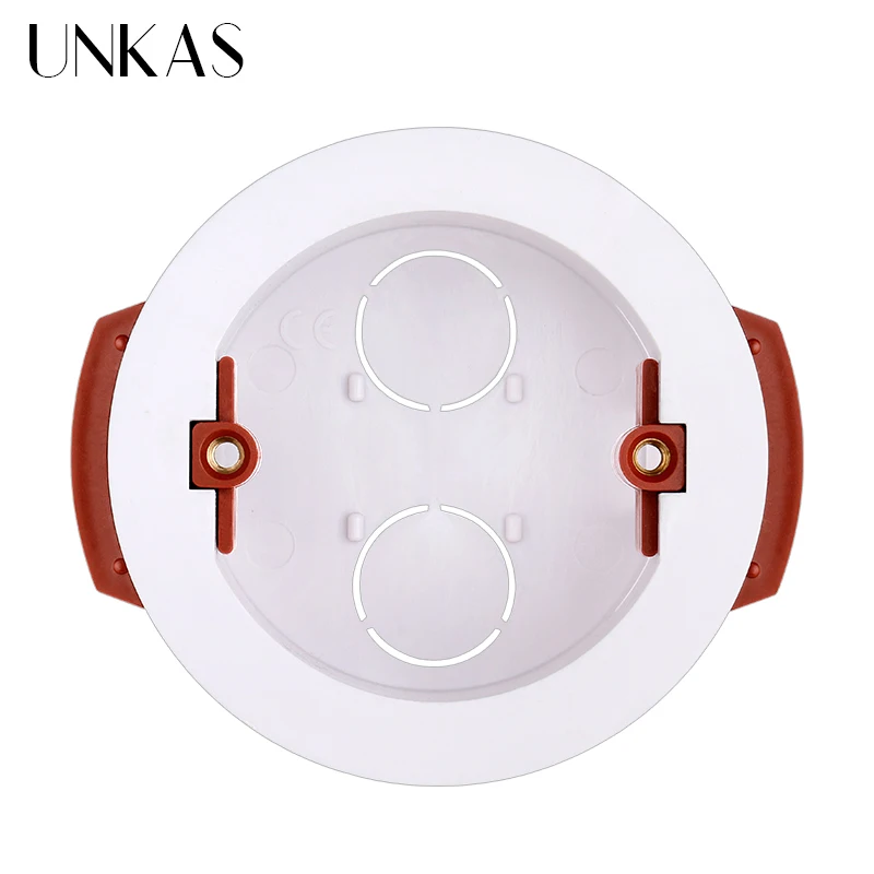 UNKAS Round Dry Lining Box For Gypsum Board Drywall Plasterboad 50mm Installation Distance 