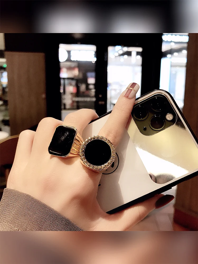 Brass Geo Stackable Statement Rings Women Jewelry Punk Designer Runway T show Club Cocktail Party Boho Japan Korean INS | Украшения и