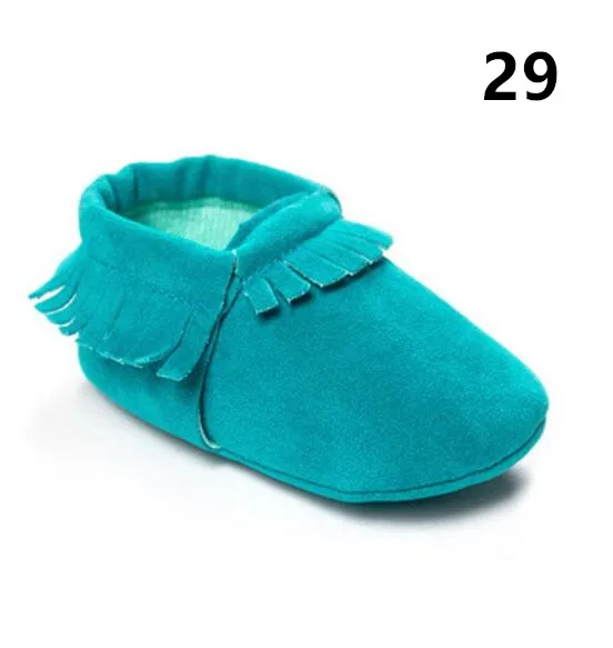Koovan/детская обувь ребенка; "Принцесса" для деток с года до трех для маленьких мальчиков и девочек Firstwalkers кисточкой функция "анти-потеря" для новорожденных из замшевой кожи - Цвет: 29