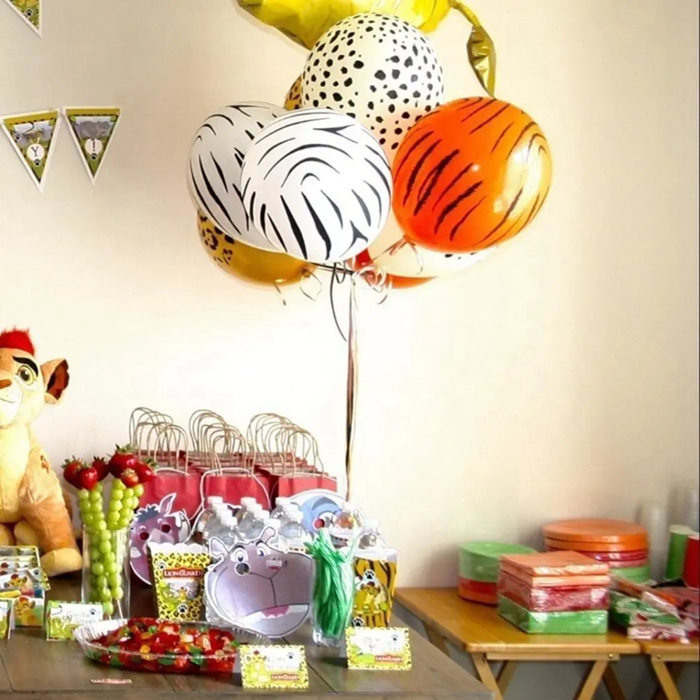 10Pcs/Set 12 Inch Fashion Jungle Animal Printing Birthday Wedding Party Decor Balloons Kids Gift Decoration Room Classic Toys