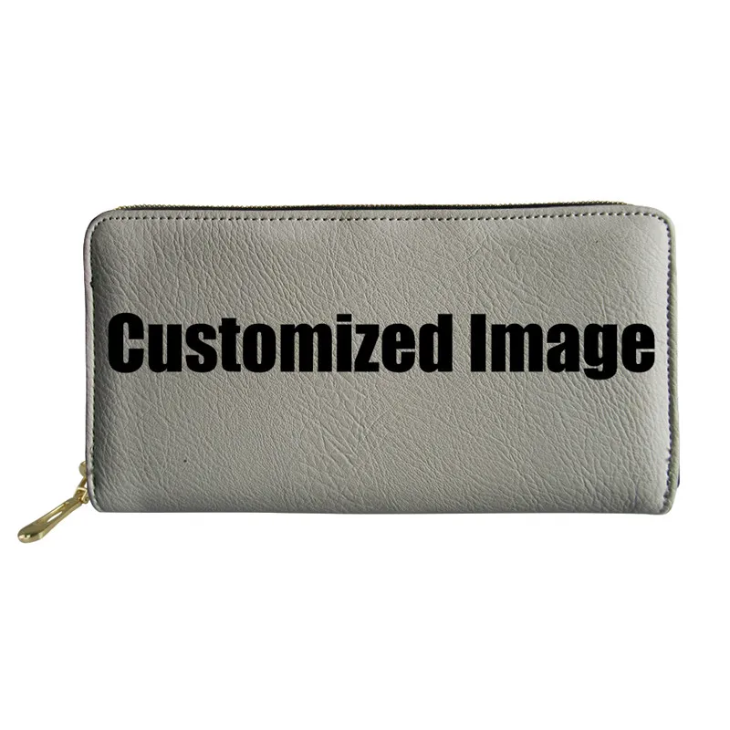 Custom THKIN PU Leather Wallets with Paris Eiffel Tower and Love Pattern Ladies Zipper Purse Personalized Girls Print Money Coin Bag - Цвет: Custom