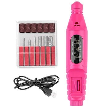 

Electric Manicure Pedicure Set Nail Sanding Drill Machine Compact Portable USB Electric Nail Files