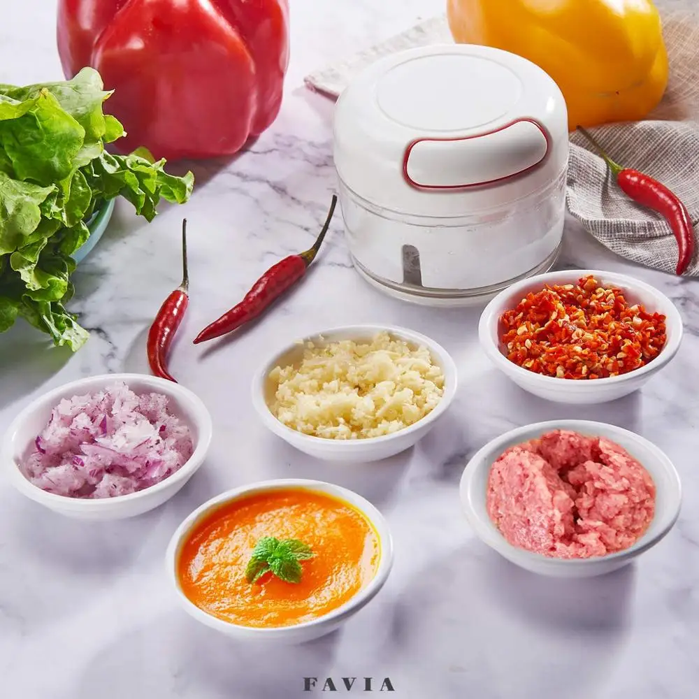 LMETJMA Мини Ручной измельчитель чеснока ручной Потяните кухонный комбайн Чеснок Пресс Мясорубка овощерезка для мяса орехов перец KC0324