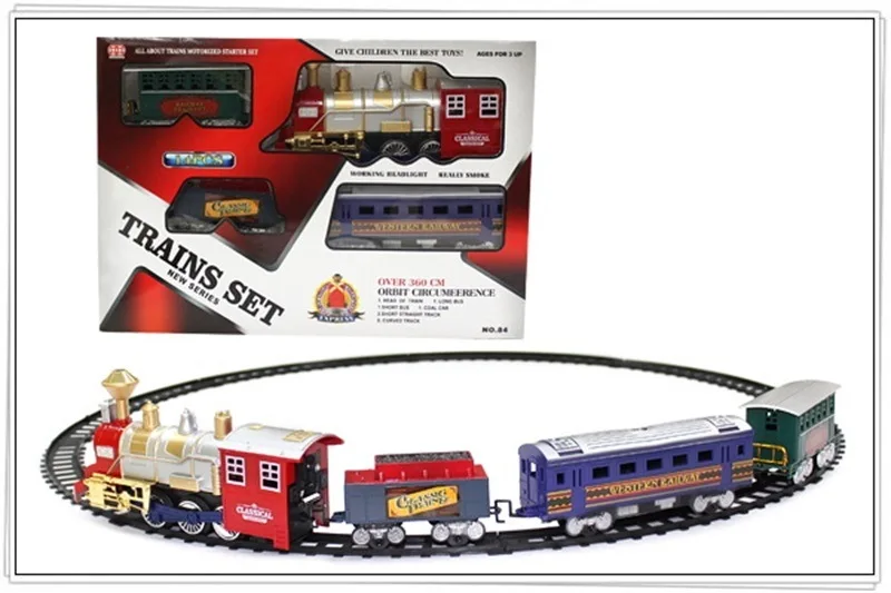 

Electric Model Retro Camera Track Car Smoke Camera Track Train Model Children'S Educational Toy Boy Christmas Gift