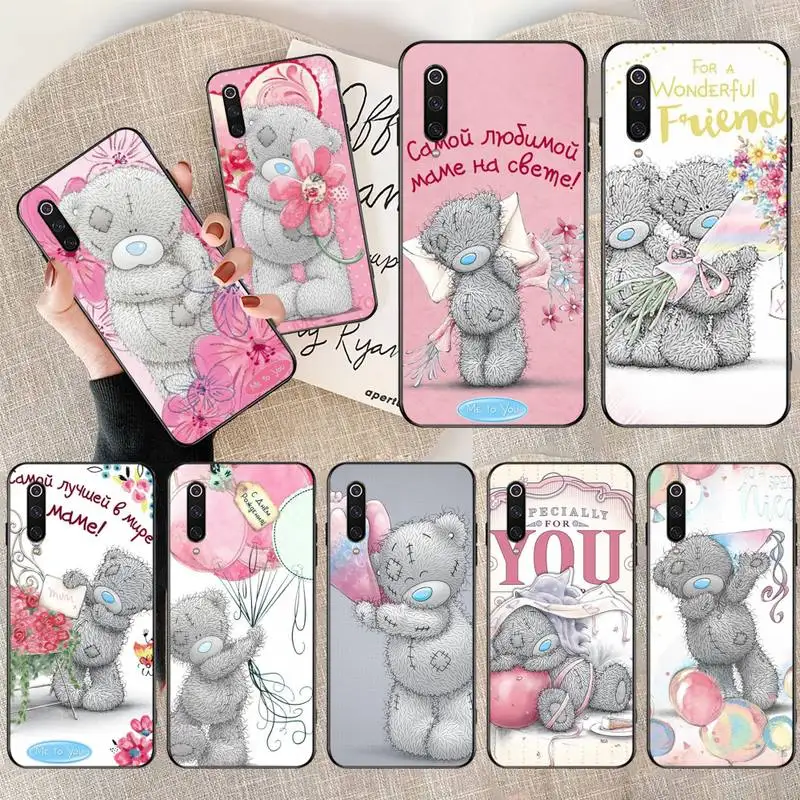 HPCHCJHM Lovely Teddy bear Black TPU Soft Phone Case Cover for Xiaomi Mi9 9SE 8SE Pocophone F1 Mi8 Lite | Мобильные телефоны и