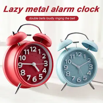 

Double Bell Fashion Classic Portable Alarm Clock Metal Alarm Clock Silent Alarm Clock Digital Display Gift Home Decor