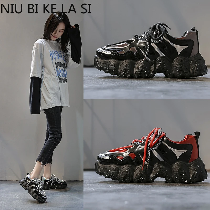 platform sneakers women black